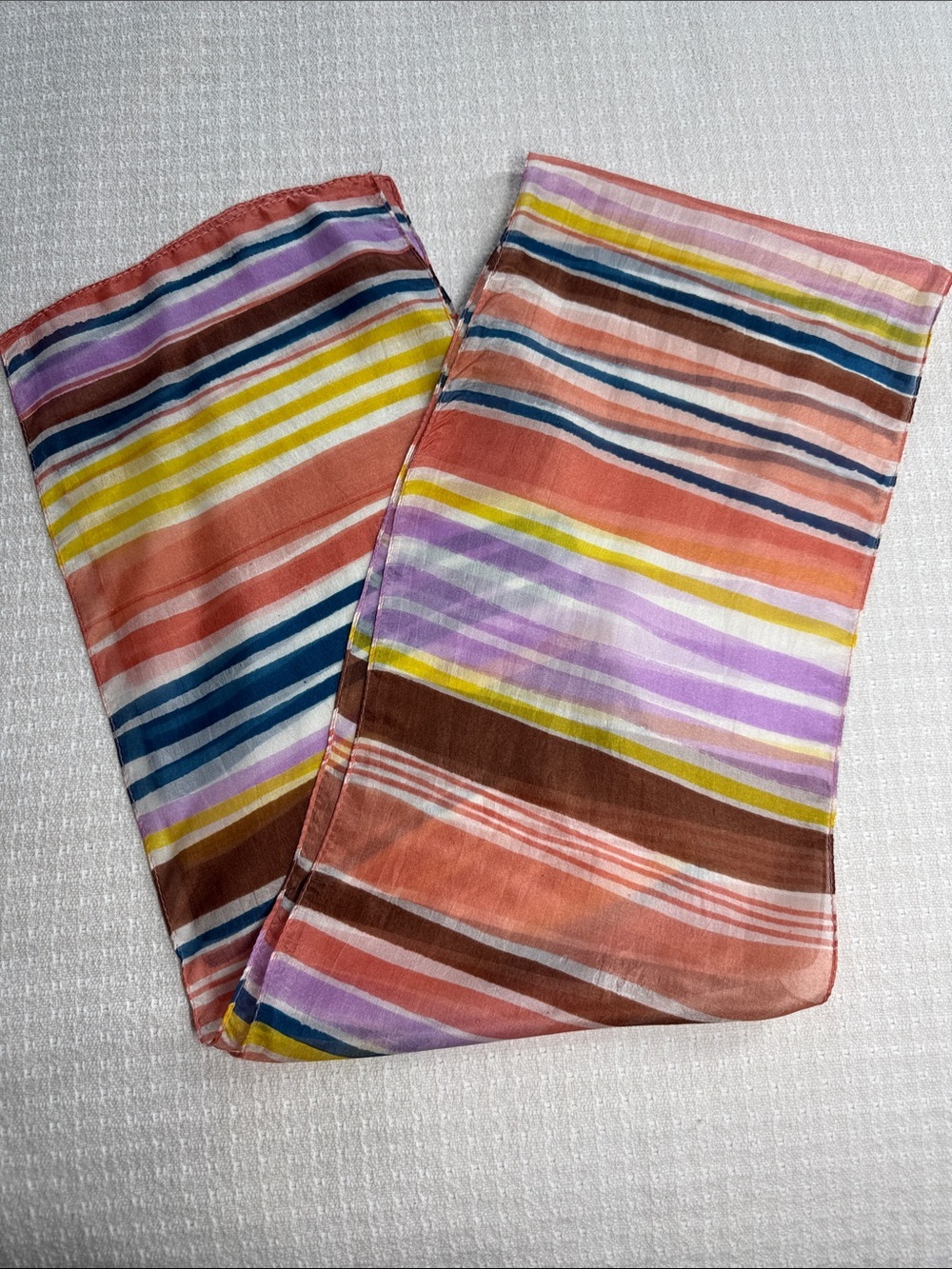 Vivante by VSA, colorful, striped silk scarf